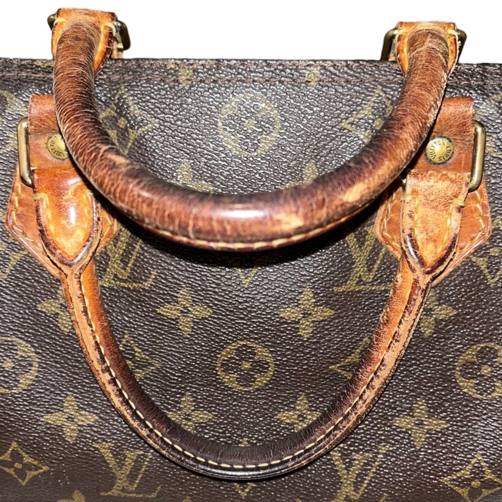 LOUIS VUITTON Speedy 30 VI1902 Authentic Vintage Bag Satchel Purse + LV Lock/Key - Picture 11 of 16